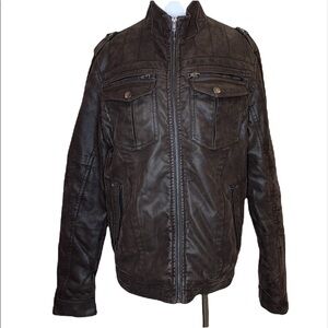 American Stitch Men’s Leather Jacket Brown Size M